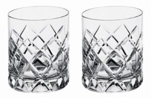 orrefors sofiero double old fashioned glass, set of 2, 2 count (pack of 1), clear