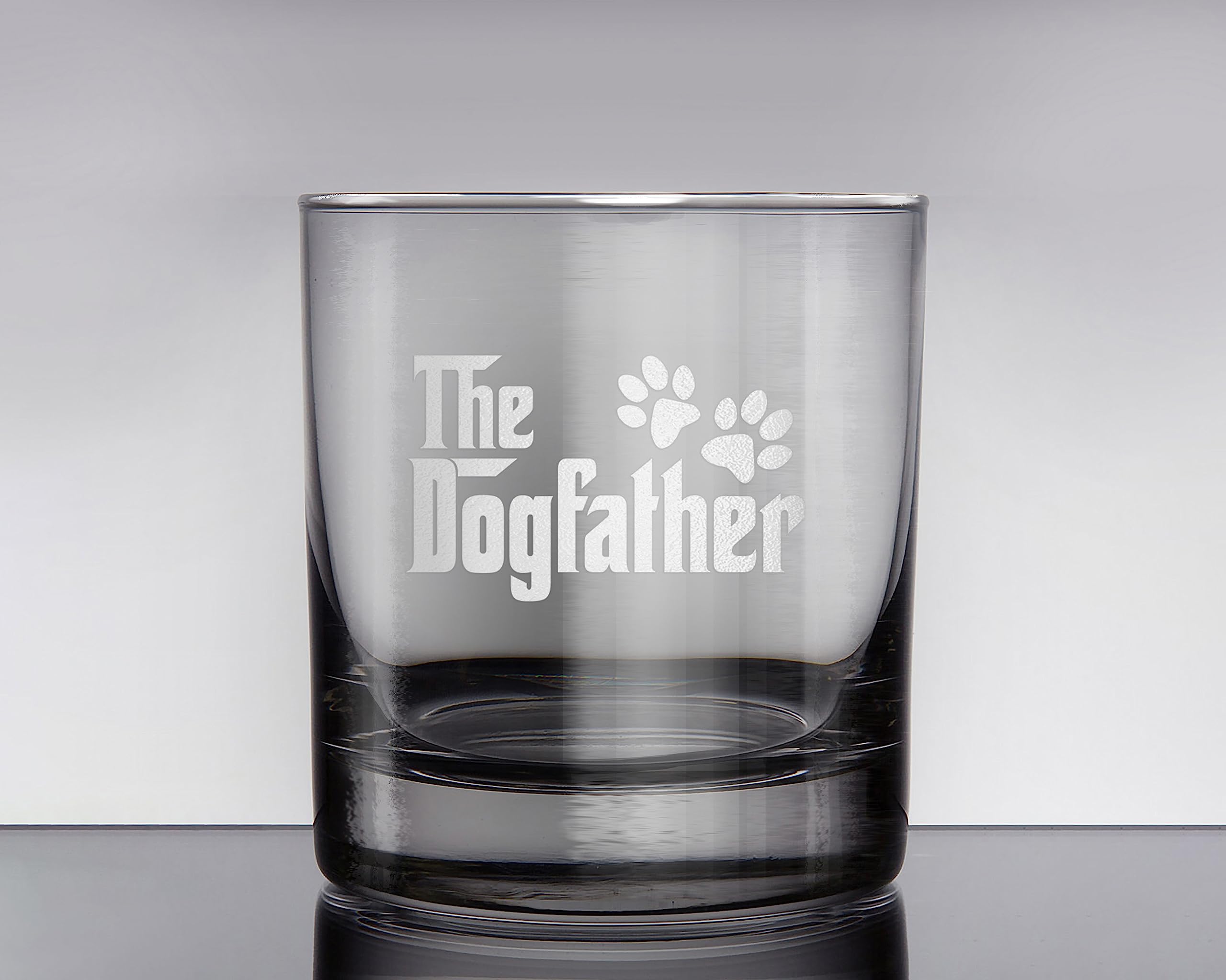 Promotion & Beyond Dogfather Cute Paws Whiskey Glass - Funny Gift for Dad Uncle Grandpa From Daughter Son Wife - Father's Day