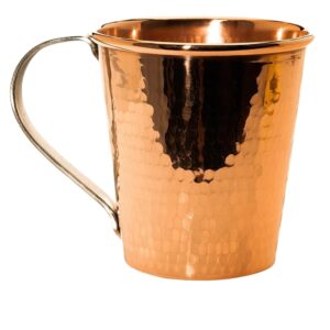 sertodo copper moscow mule mug | single, 18 oz capacity | stainless steel handle | 100% pure copper, heavy gauge, hand hammered