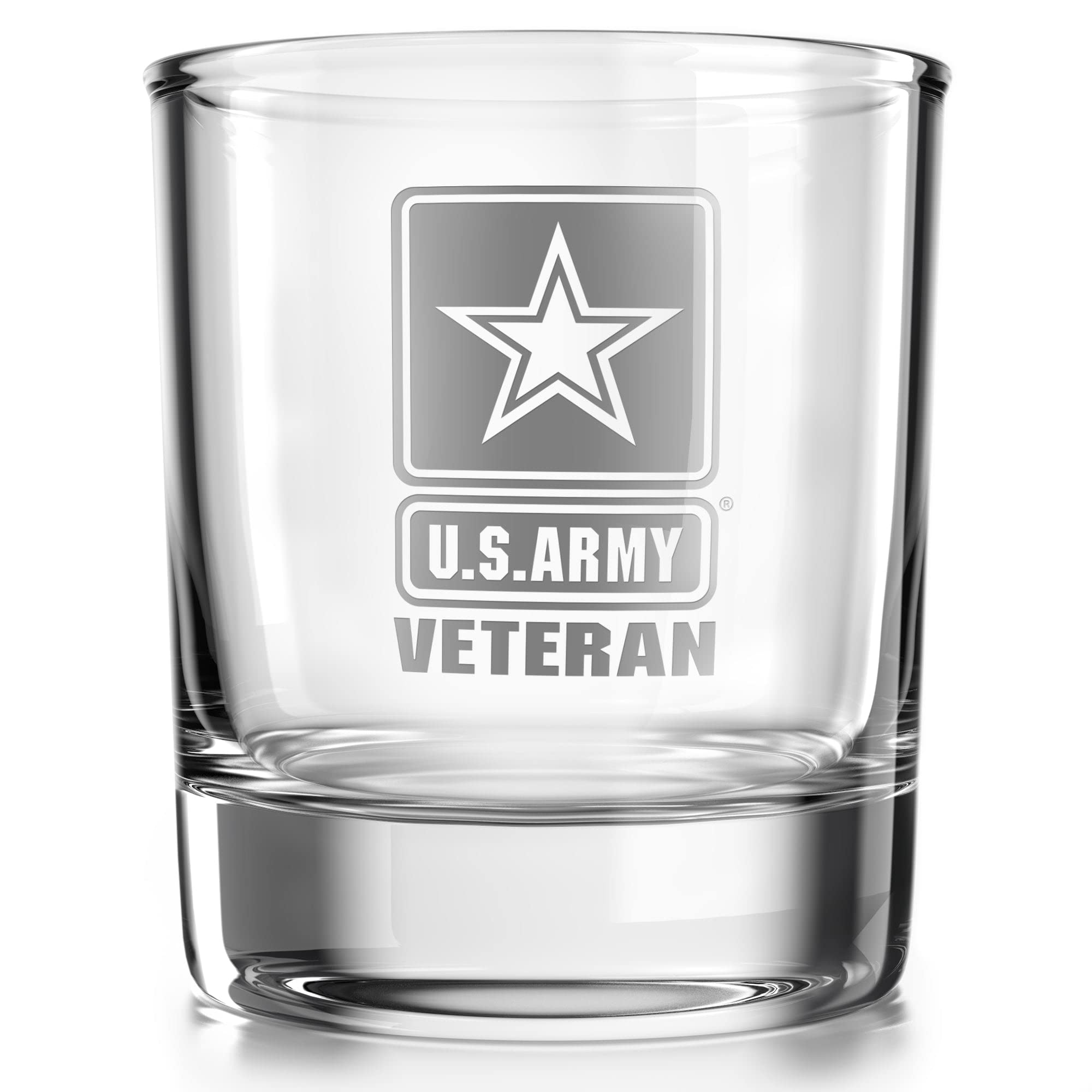 Old Southern Brass U.S. Army Veteran 10 ounce Whiskey Glass - Officially Licensed - American Owned & Operated