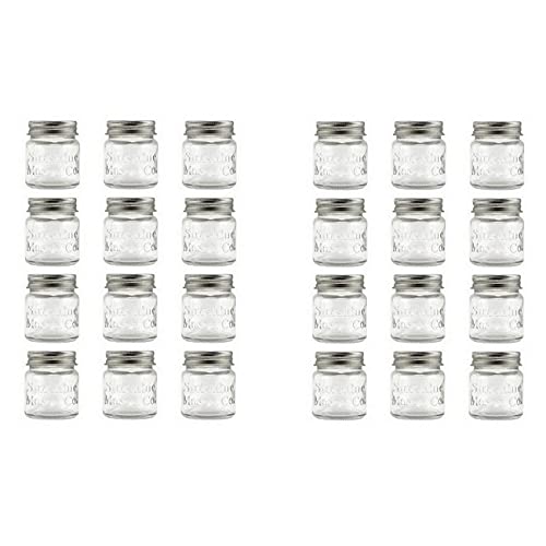 Sunshine Mason Co. Mini Mason Jar Shot Glasses with Metal Lid 2 Ounces, 24 Pieces