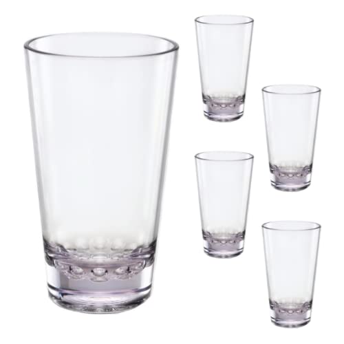 Puraform Clear Tritan High Ball, Tall Drinking Glass, 16oz Drinkware | Set of 4 | Unbreakable, Shatterproof, Dishwasher Safe, Kid Proof | Perfect for Everyday Use, Parties, Pools, and Events