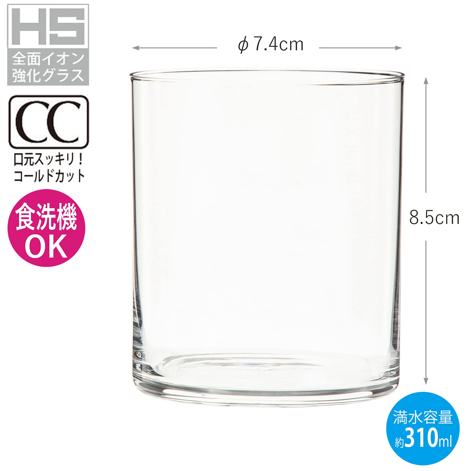 東洋佐々木ガラス Toyo Sasaki Glass P-33103HS-JAN Whiskey Glass, Rock Glass, Silk Line, 10.1 fl oz (310 ml), Set of 6, On the Rock, Shatter-Resistant, Cup, Made in Japan, Dishwasher Safe