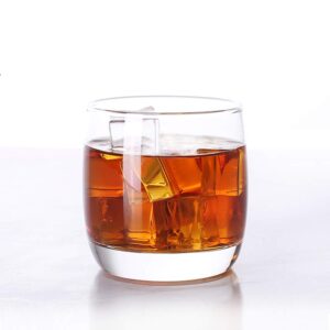 elivia old fashioned 10-ounce whiskey glasses set of 4, rock style crystal glassware for scotch, bourbon and cocktails