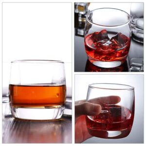 ELIVIA Old Fashioned 10-Ounce Whiskey Glasses Set of 4, Rock Style Crystal Glassware for Scotch, Bourbon and Cocktails