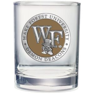 heritage pewter wake forest double old fashion | double rocks glass 14 oz for liquor | expertly crafted pewter glass