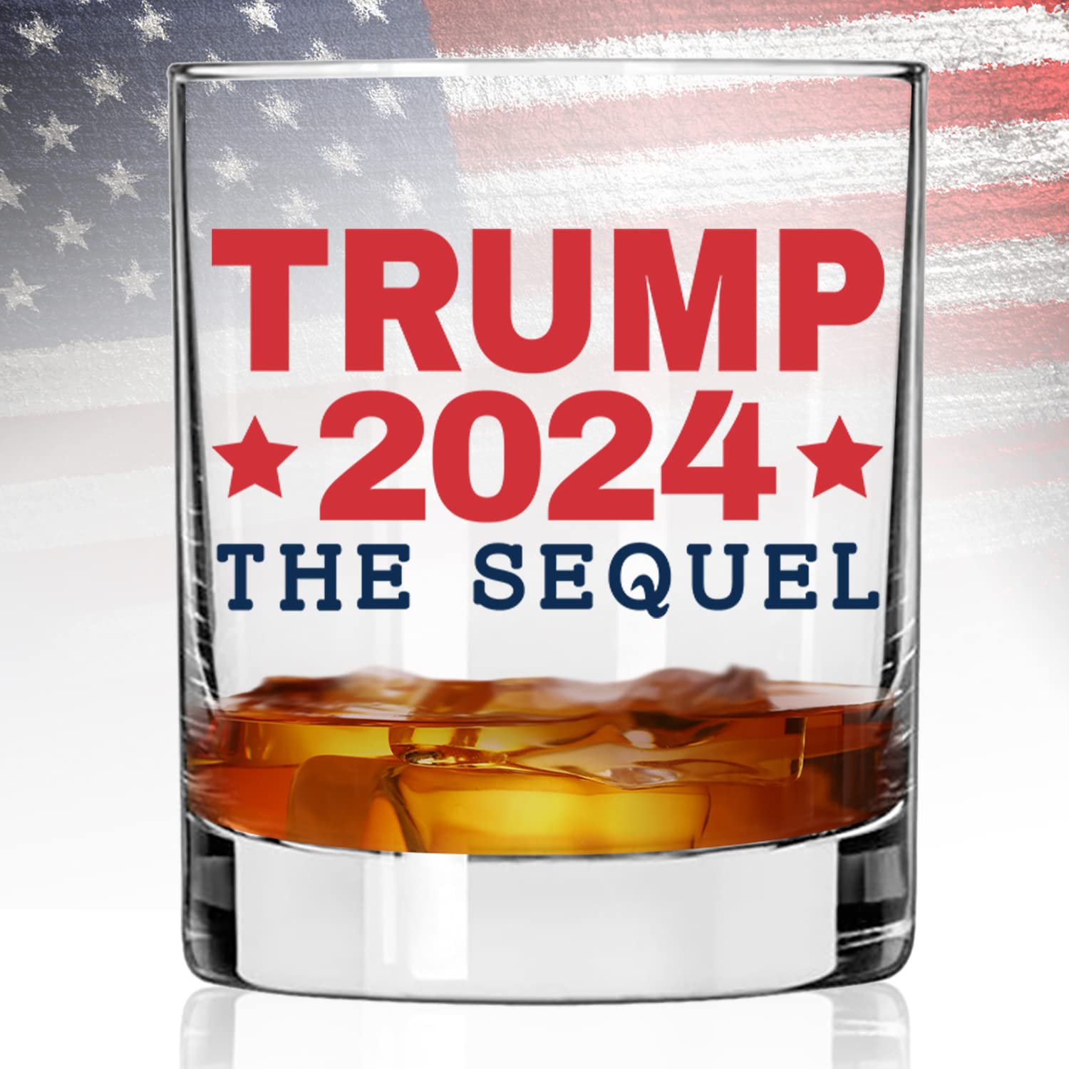 Patriots Cave Trump 2024 The Sequel | 11 oz Bourbon Whiskey Rock Glass | Old Fashioned Whiskey Tasting Glasses For Men | Retirement Gifts For Men | Made In USA