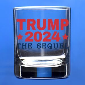 Patriots Cave Trump 2024 The Sequel | 11 oz Bourbon Whiskey Rock Glass | Old Fashioned Whiskey Tasting Glasses For Men | Retirement Gifts For Men | Made In USA