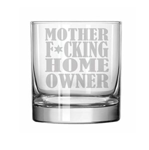 11 oz rocks whiskey highball glass funny housewarming mother f ing home owner