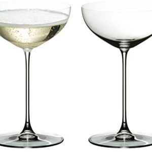 Riedel Veritas Moscato/Coupe/Martini Glass (2-Pack) Bundle with Wine Pourer Bundle (2 Items)