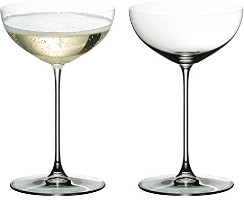 Riedel Veritas Moscato/Coupe/Martini Glass (2-Pack) Bundle with Wine Pourer Bundle (2 Items)