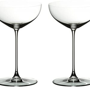 Riedel Veritas Moscato/Coupe/Martini Glass (2-Pack) Bundle with Wine Pourer Bundle (2 Items)