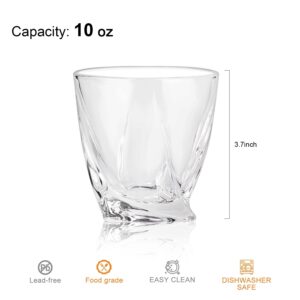 Paysky Whiskey Glasses Set of 2 - Unique and Stylish Bourbon Glass with Rugged Durability, 10oz glasses for Old Fashioned and Alcohol Glasses Lovers