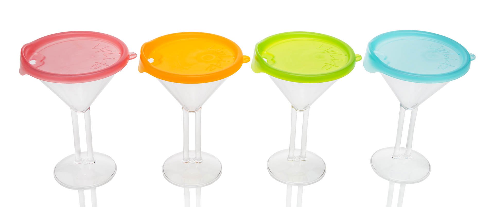 LipLidz ~ 10 oz. Martini Glass w/Attachable Drink-thru Lid (4 Pack)