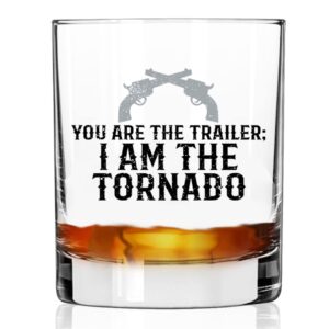 toasted tales i am the tornado | old fashioned whiskey glass tumbler 11 oz. | rocks barware for scotch, bourbon, liquor and cocktail drinks | quality chip resistant home bar whiskey gift