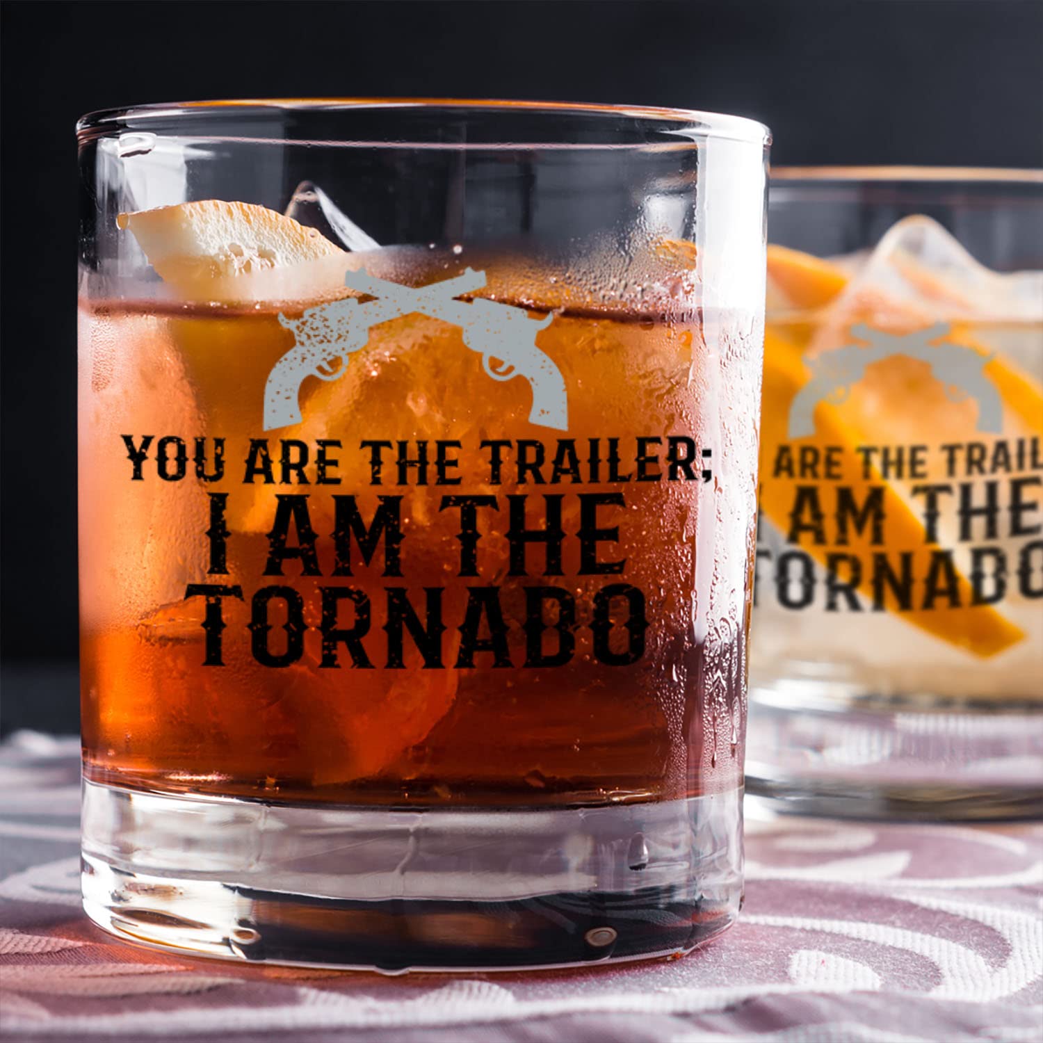 Toasted Tales I Am the Tornado | Old Fashioned Whiskey Glass Tumbler 11 oz. | Rocks Barware For Scotch, Bourbon, Liquor and Cocktail Drinks | Quality Chip Resistant Home Bar Whiskey Gift