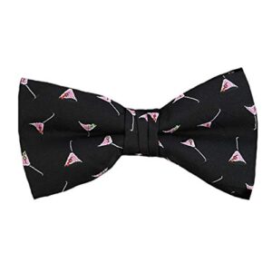 parquet mens novelty bow tie 100% polyester pre-tied & adjustable - coacktail glass