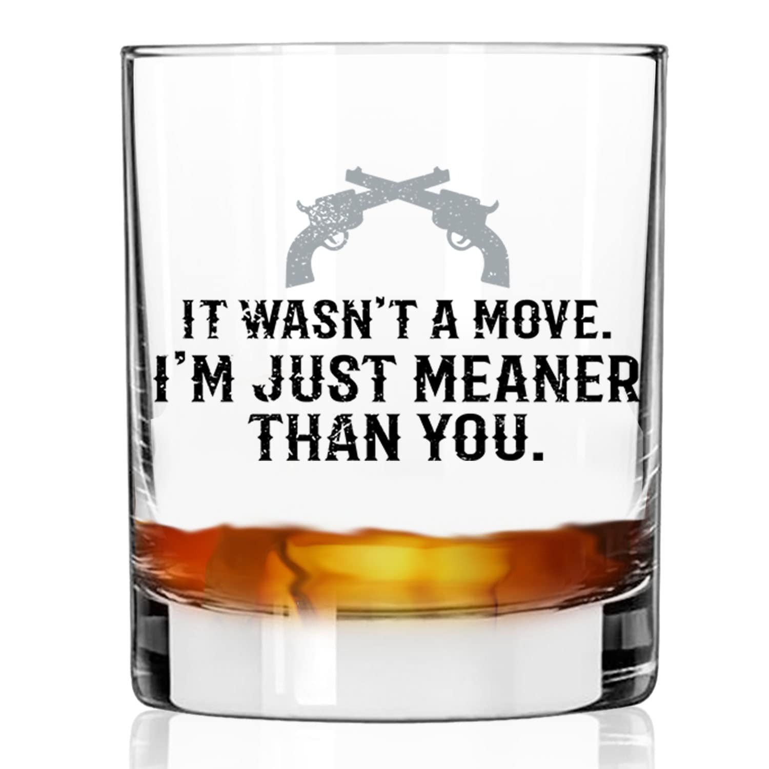 Toasted Tales I'm Just Meaner than You | Old Fashioned Whiskey Glass Tumbler 11 oz. | Rocks Barware | Quality Chip Resistant Home Bar Whiskey Gift