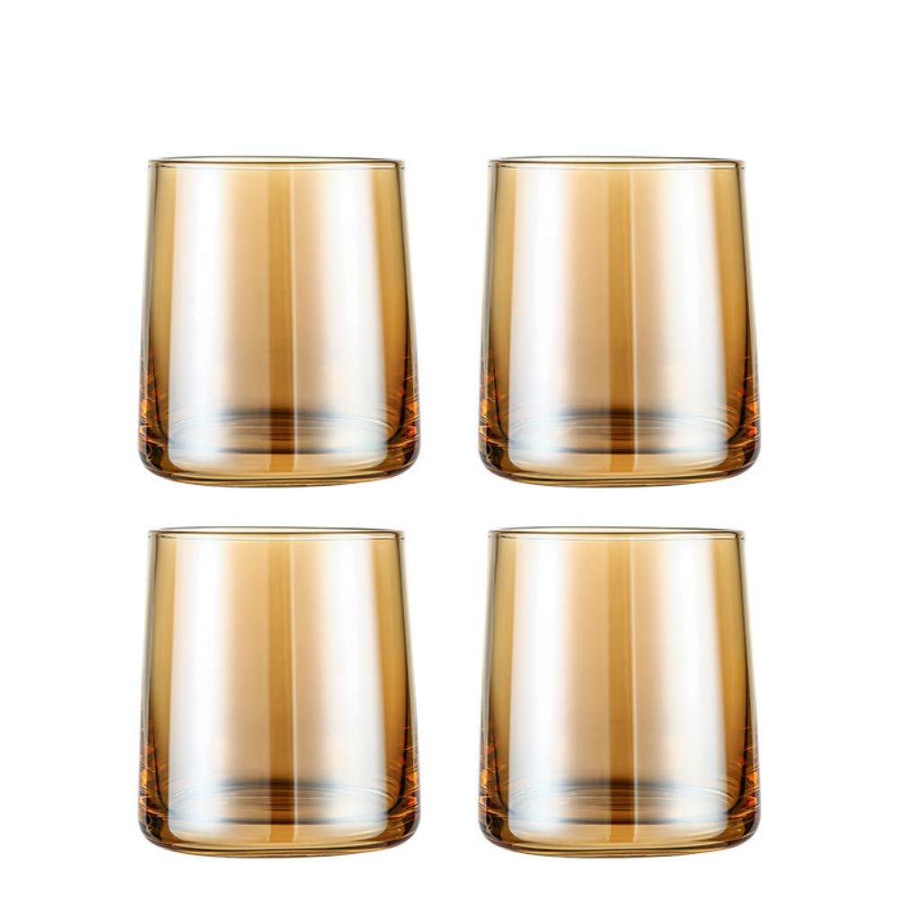 ALENXYA 4-piece Whiskey Glass, Nordic Crystal Glass,Cocktail Glass,Vintage Scotch Glass,Juice Glass Coffee Cup,Tea cup,8.11Oz