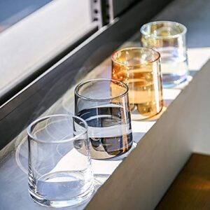 ALENXYA 4-piece Whiskey Glass, Nordic Crystal Glass,Cocktail Glass,Vintage Scotch Glass,Juice Glass Coffee Cup,Tea cup,8.11Oz