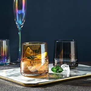 ALENXYA 4-piece Whiskey Glass, Nordic Crystal Glass,Cocktail Glass,Vintage Scotch Glass,Juice Glass Coffee Cup,Tea cup,8.11Oz