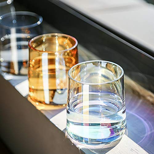 ALENXYA 4-piece Whiskey Glass, Nordic Crystal Glass,Cocktail Glass,Vintage Scotch Glass,Juice Glass Coffee Cup,Tea cup,8.11Oz