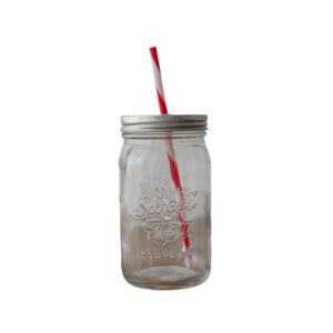 the alabama sweet tea company embossed glass jar