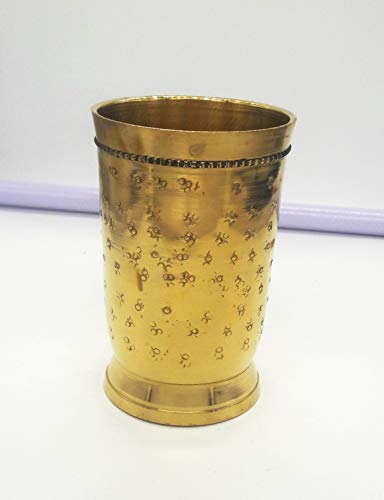 PARIJAT HANDICRAFT Beautifully handcrafted brass beaded mint julep cup capacity 12 ounce