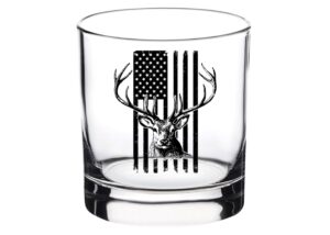 rogue river tactical usa tattered flag buck deer hunting old fashioned glass drinking cup gift for hunter