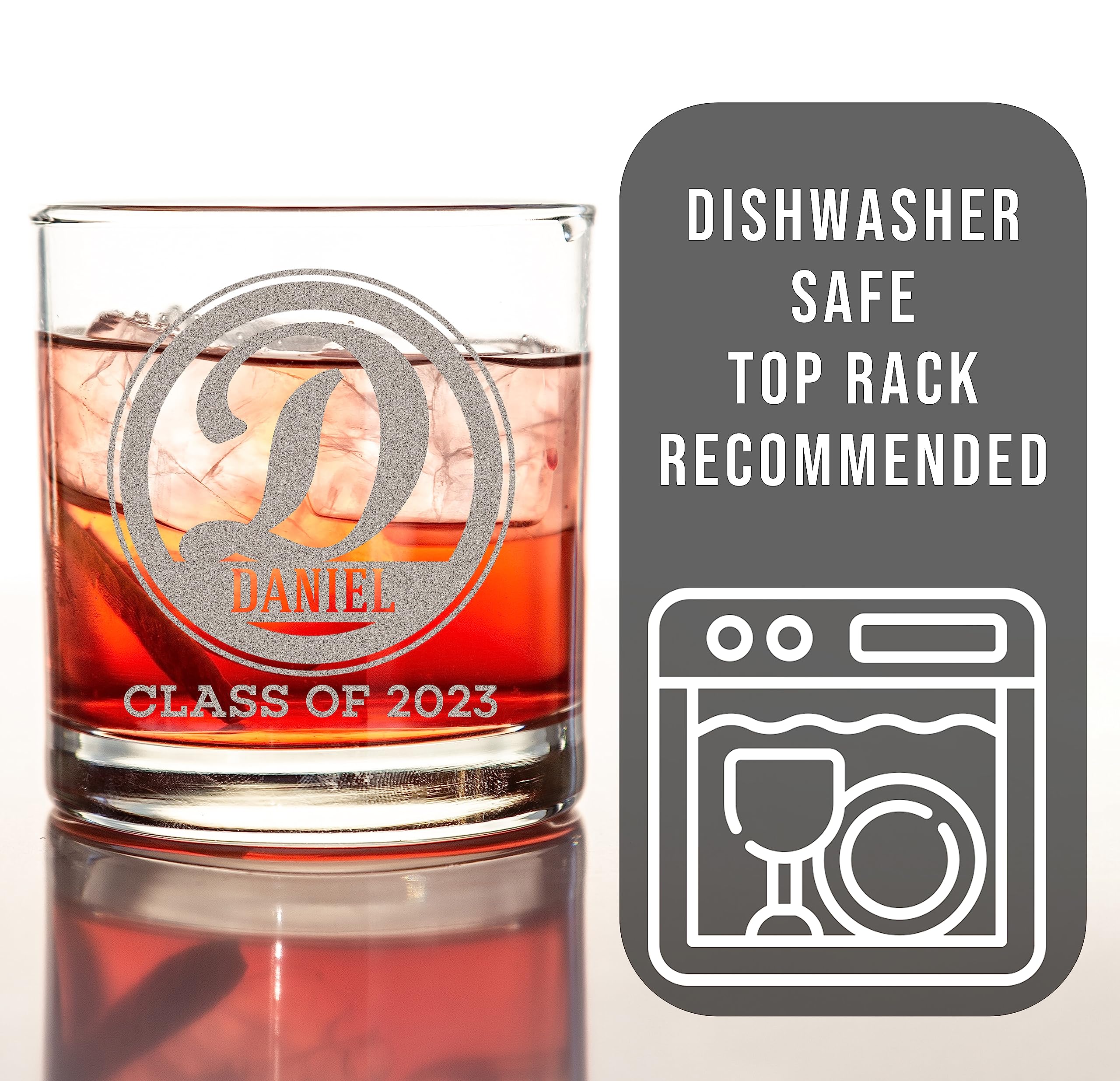 Personalized Etched 11oz Whiskey Glass - Custom Engraved Bourbon Christmas Gifts for Men, Dad Scotch Drinking Birthday Glasses, Groomsmen, Liquor Cocktail Rocks Old Fashioned, Bratton Monogram