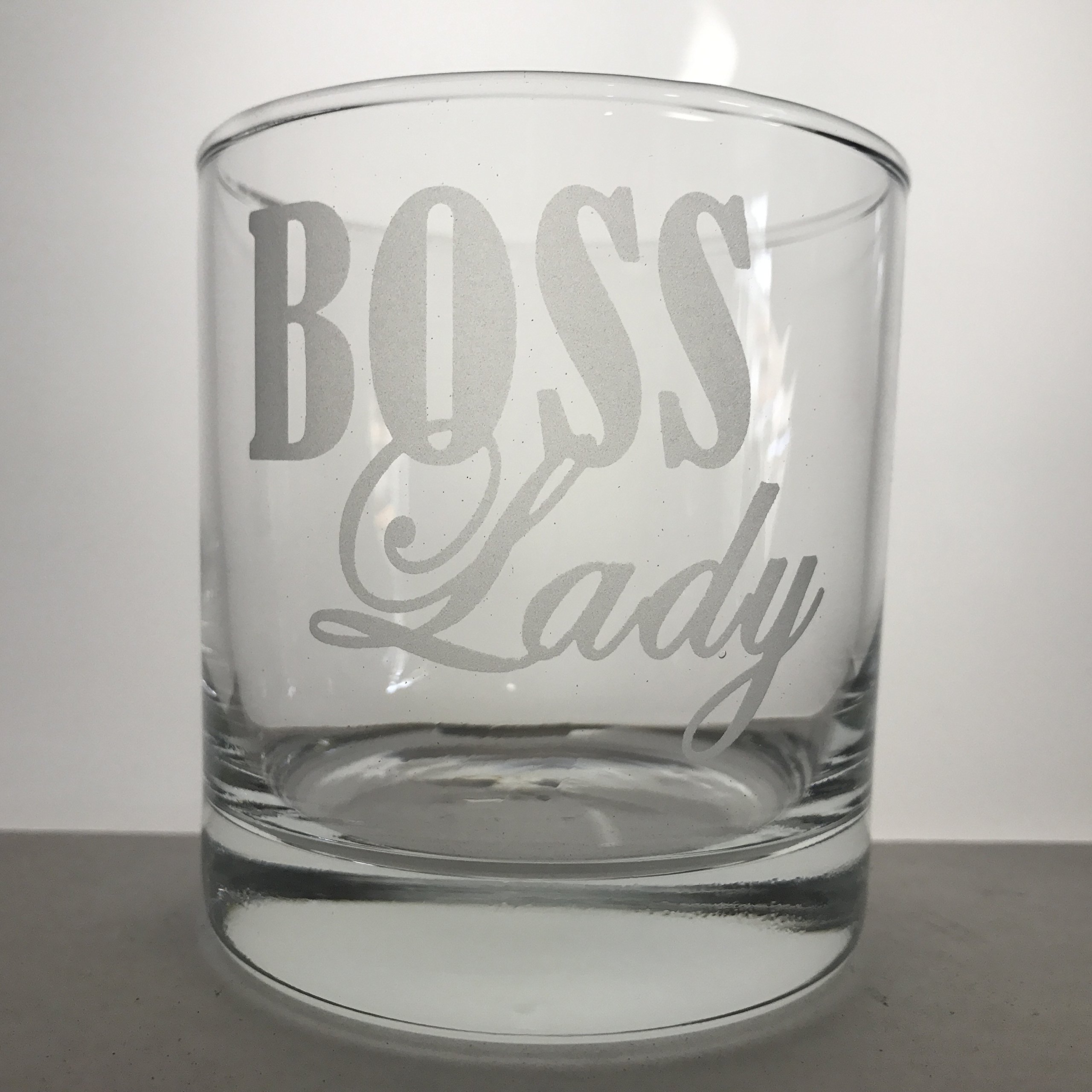 G070 Boss Lady Rocks Glass Highball Glass, Wife, Wifey, Girlfriend, Grandma, Grandmother, Gift present Mother's day. 10 oz Glass