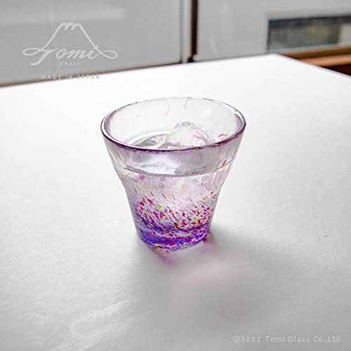 Tomi Craft, Drinking Glasses 5.8oz, Cold Drink Glasses, Water Glasses, Uses Edo Glass, Tokyo Designated Traditional Crafts, Made in Japan EG012 (Fujimatsuri)