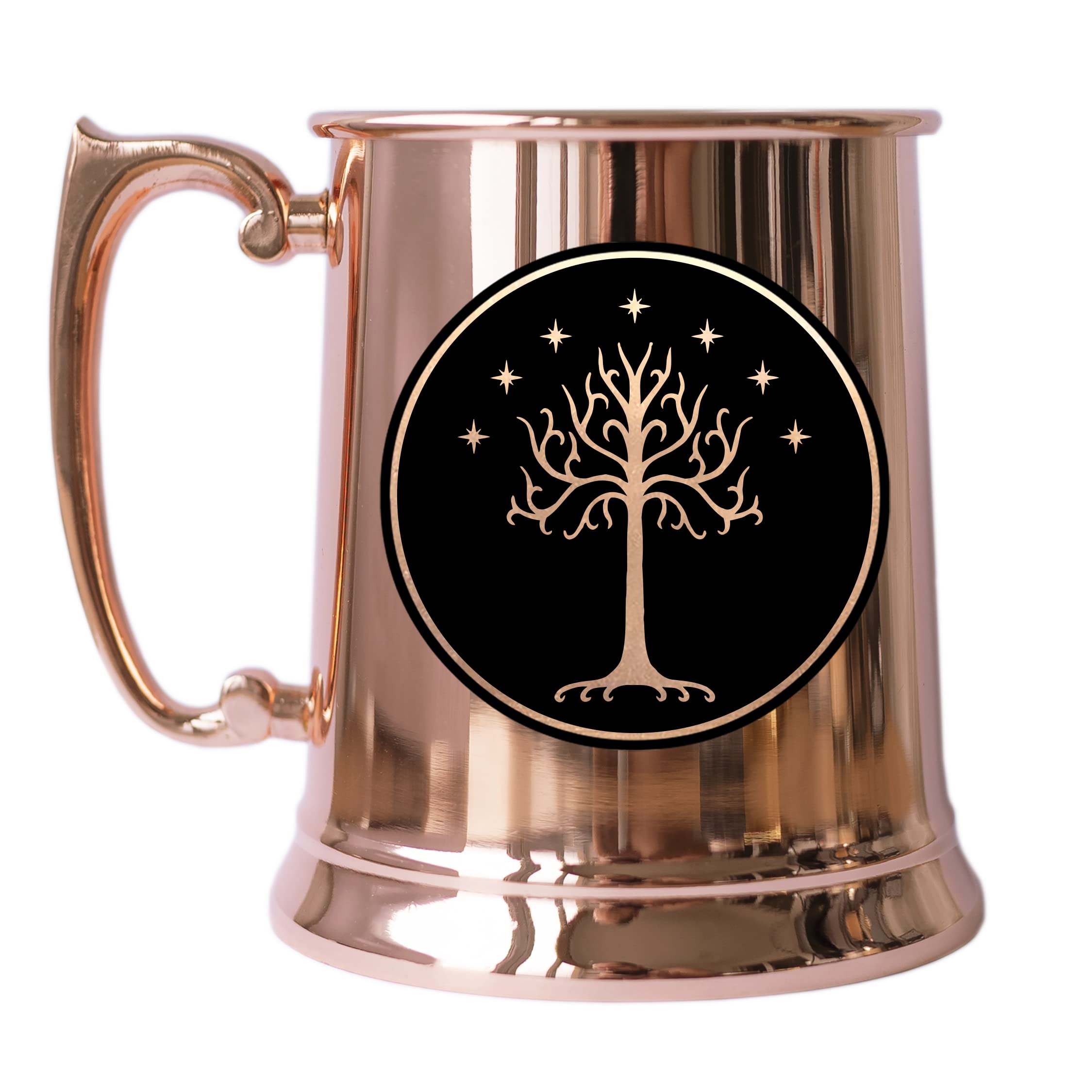 Tree Of Gondor Moscow Mule Mug, Lord Rings Copper Stein Beer Mug, Gift For Him Beer Stein 21oz Metal Tankard Pure Copper Plating Cup, Premium Quality Cocktail Mug, Drinking Mug