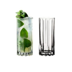 Riedel Personalized Drink Specific Glassware Highball Glass Pair, Set of 2 Custom Engraved Hiball Glasses for Mixed Drinks, Cocktails Served with Ice, Home Bar Accessories