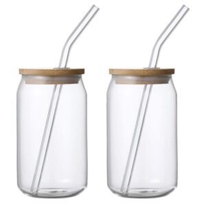 sewacc 2 pcs glass cups with lids and straws 12 oz iced coffee cup drinking glasses water glasses tumbler cup ideal for juice coffee tea and cocktail