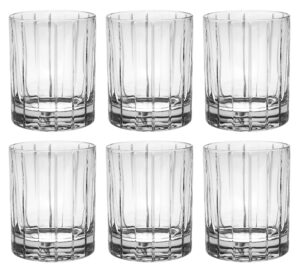 barski - european quality glass - crystal - set of 6 - double old fashioned tumblers - dof - 13 oz. - with classic clear striped design - glasses are made in europe