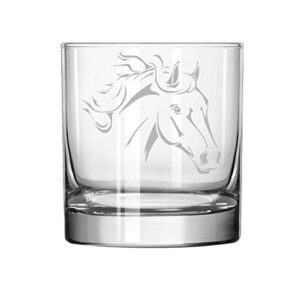 11 oz rocks whiskey highball glass horse head