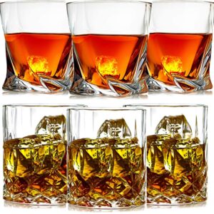 Gifts for Men,Whiskey Glasses,Old Fashioned Whiskey Glass Set of 6 Whiskey Glasses,Whiskey Gifts for Men Scotch Lovers,Style Glassware for Bourbon,Rum Glasses,Bar Whiskey Glasses