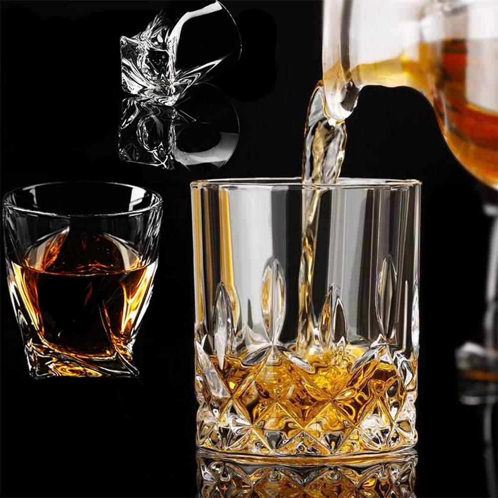 Gifts for Men,Whiskey Glasses,Old Fashioned Whiskey Glass Set of 6 Whiskey Glasses,Whiskey Gifts for Men Scotch Lovers,Style Glassware for Bourbon,Rum Glasses,Bar Whiskey Glasses