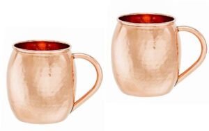 hammered solid copper moscow mule mug, 16 oz., set of 2