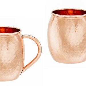 Hammered Solid Copper Moscow Mule Mug, 16 Oz., Set of 2