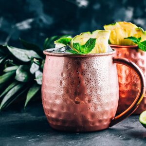 Hammered Solid Copper Moscow Mule Mug, 16 Oz., Set of 2