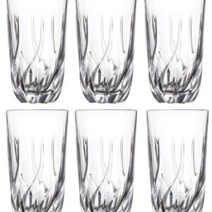 Barski Highball - Glass Tumbler - Set of 6 - Hiball Glasses - Crystal Glass - Beautiful Design - Drinking Tumblers - for Water, Juice, Wine, Beer and Cocktails - 15.75 oz Made in Europe