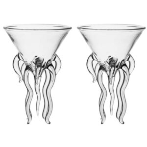 cabilock cocktail drinking cup 2pcs glass mug octopus cocktail glasses martini glasses glass goblet for aperitif bar pub martini highball glasses glasses disposable champagne glasses glass cups