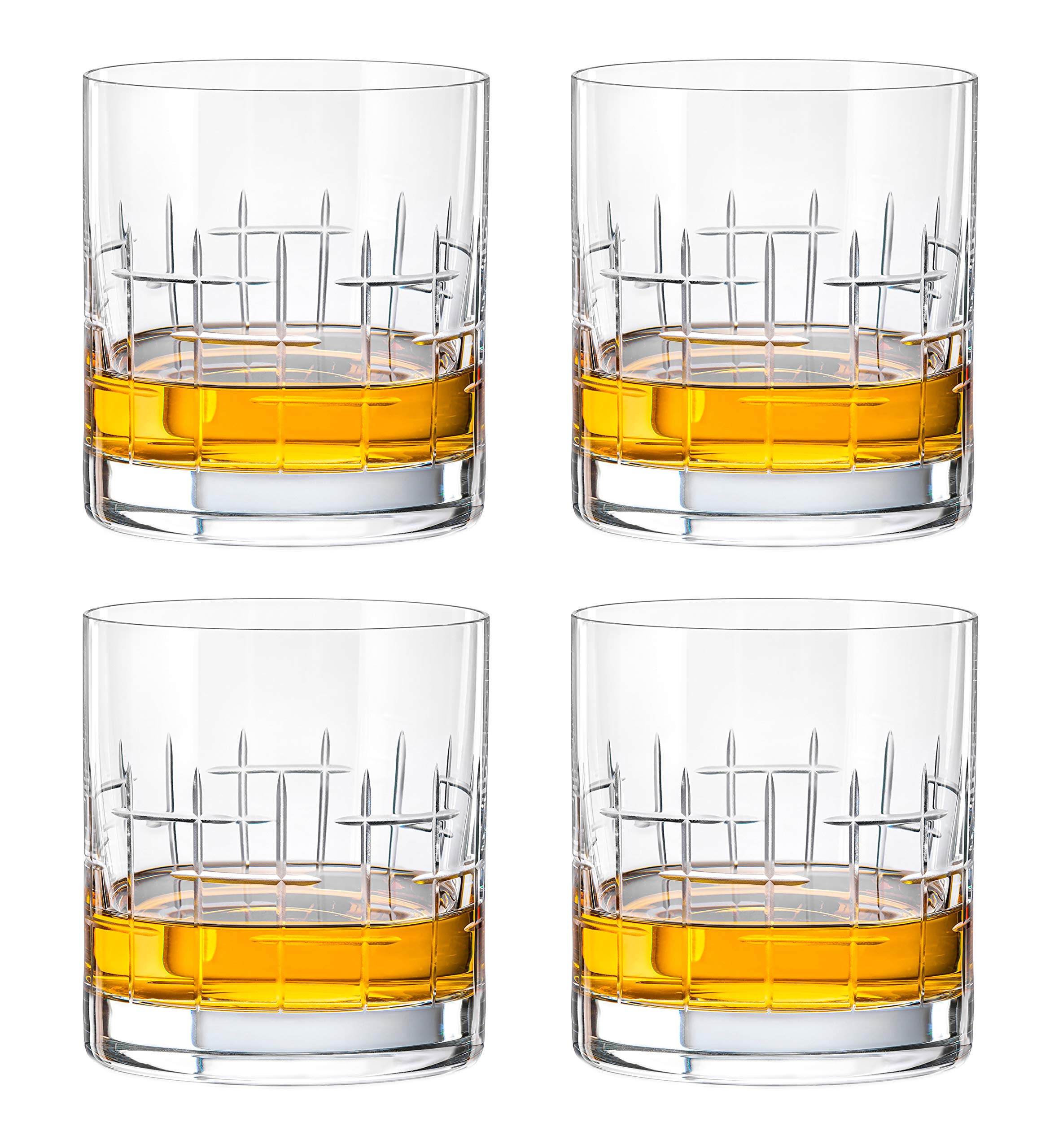 Barski Glass Tumbler - Old Fashioned - Whiskey Glasses - Classic Lowball - Set of 4 Tumblers - Rocks Glass - Bourbon - Scotch - Whisky - Cocktails - Cognac - 12 Oz. - Made in Europe