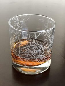 rocks whiskey old fashioned 11oz glass urban city map rome italy