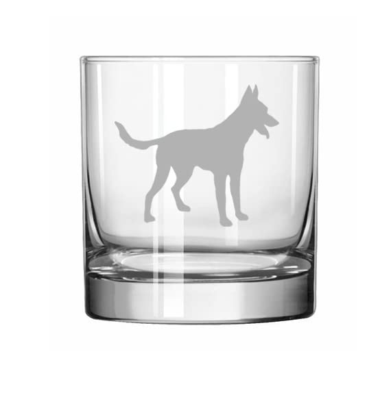 11 oz Rocks Whiskey Highball Glass Belgian Malinois