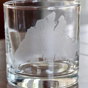 HullSpeed Designs Martha's Vineyard Map - Engraved Rocks Glass Set of 2