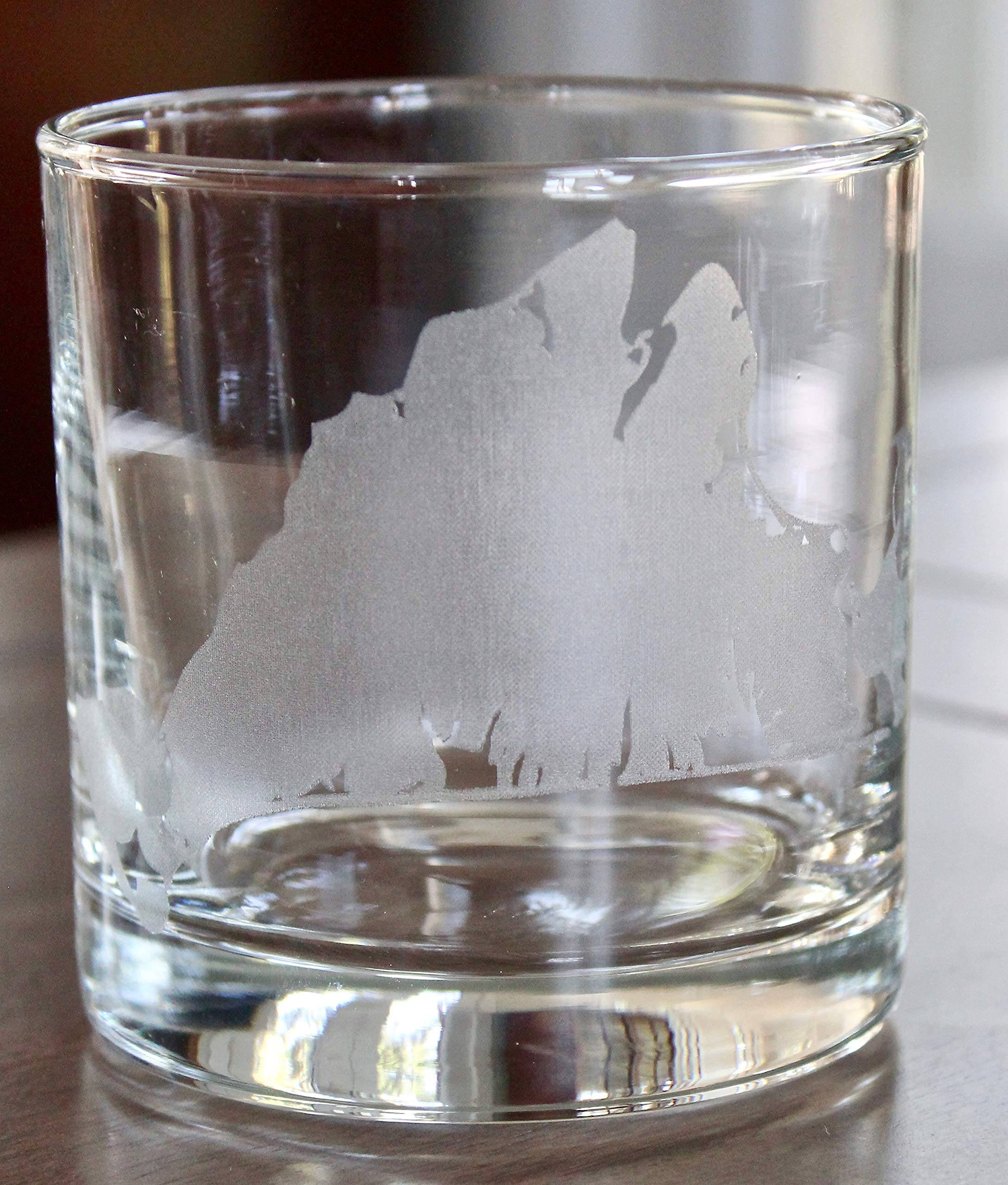 HullSpeed Designs Martha's Vineyard Map - Engraved Rocks Glass Set of 2