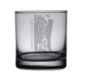 hullspeed designs amelia island map - engraved rocks glasses set of 2